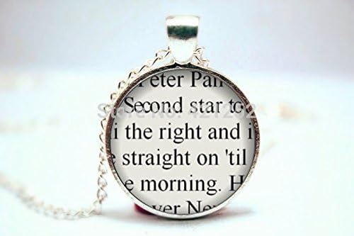 Pretty Lee 2015 Fashion Peter Pan 'Second Star To The Right And Straight On 'Til Morning' Quote Pedant Literature Never Never Land Tinkerbell Christmas gift