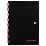 New. Black N Red Book Wirebound Ruled And Perforated 90gsm 140 Pages A4 Matt Black Ref F66077 [pack 5]