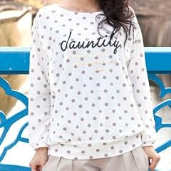 a・i・n（アイン） 授乳口付 水玉起毛ドルマントップス（オフホワイト/Mサイズ/母乳育児用授乳服）