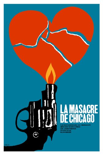 11"x 14" Poster. " La Masacre de Chicago " Movie Poster. Decor with Unusual images. Great Cuban Room art Decoration.
