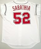 CC Sabathia Cleveland Indians Autographed White Pinstripe Majestic Replica Jersey