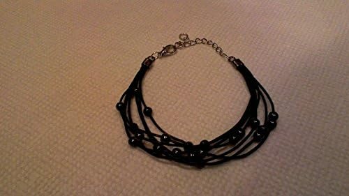 Black leather strand + Hematite bracelet