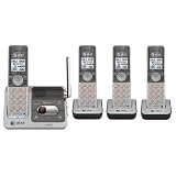 AT&T CL82401 DECT 6.0 Cordless Phone, Silver/Grey, 4 Handsets