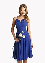 A-line Knee Length Chiffon Dropped   Waistline Lace Jeweled Ruched Homecoming Dress/Bridesmaid Dress 