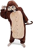 WOWcosplay Cosplay Halloween Romper Costume Party Pajamas Unisex Kigurumi Brown Monkey M