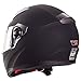 Matte Black Dual Visor Full Face Street Bike Motorcycle Helmet DOT (XL)