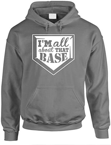 I'M ALL ABOUT THAT BASE softball baseball - Mens Hoodie, S, Charcoal