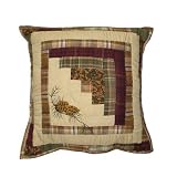 Forest Log Cabin Toss Pillow 16X 16