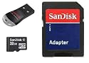 Sandisk 32GB MicroSDHC Micro SD Card with MicroSD to SD adapter & Mobilemate Reader