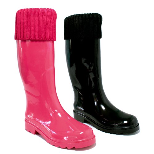 Spy Love Buy New Womens Festival Knit Wellies Wellington Boots Sz 3-8