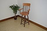 Rustic Hickory & Oak Swivel Panel Back Barstool *Natural Finish* Amish Made USA