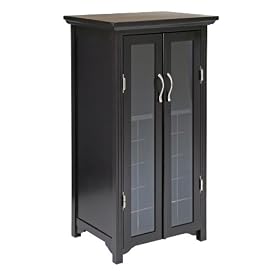 Elegant Espresso Finish Mason Wine Cabinet with Glass Door by HFD