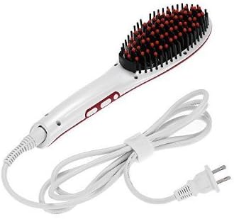 Sdida Hair Straightener Brush,Instant Magic Silky Straight Hair Styling, Anti Static Ceramic,Anion Hair Care, Anti Scald, Massage Straightening Irons, Detangling Hair Brush White