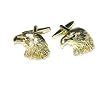 Gold-Tone Men's Cuff Links Eagle Head Cufflinks