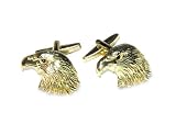 Gold-Tone Men's Cuff Links Eagle Head Cufflinks