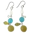 Handmade Jade, Agate & Crystal Bead Earrings With Sterling Silver