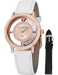 Stuhrling Original Womens 388L2.SET.03 Winchester Tiara 16k Rose Gold-Plated Stainless Steel and Swarovski Crystal Watch with Additional Leather Strap