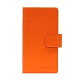 [ docomo sony XPERIA Z2 SIRIUS SO-03F 専用 Diary Case ] ダイアリー 手帳型 レザー 収納 カード入れ ストラップ 穴 付き シンプル ケース カバー 【★D04 オレンジ★】