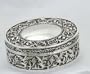 5" ANTIQUE SILVER OVAL JEWELERY BOX