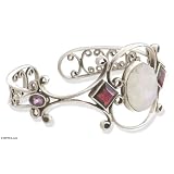 Moonstone and garnet bracelet, 'Grace'