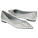 Apparel : Mia Hepburn Silver Python Flats