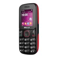 BLU T190Q-BLK/RED Tank Quad-Band Dual SIM Phone with Camera, Bluetooth, MicroSD Card Slot and MP3 Player - Black/Red