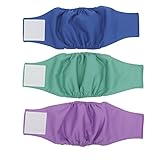 Wegreeco Washable Dog Diapers - Washable Male Dog Belly Wrap- Pack of 3,(small 14"-17"waist)