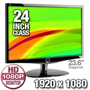 ViewSonic VX2439WM 24-Inch Wide Full HD Monitor features HDMI Input and SRS Premium Sound