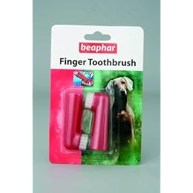Beaphar Finger Dog Toothbrush Teeth Dental Care Red