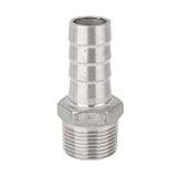 【ノーブランド品】3/4 x20mm ステンレス 雄ネジ パイプ バーブ 継手ホース テール コネクタ