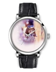 SPRAWL Aanalog Fashion Series Silver Ladies Watches of Genuine Black Leather Strap,Unique Wrist Watch for Women Girls Designed with Floral dress dolls