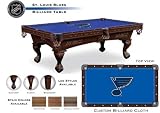 PT7-ECBLU 7' Elmhurst Legs and Cinnamon Finish Pool Table with St. Louis Blues