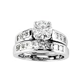 14K White Gold 2 3/8 ct. Created Moissanite Engagement Set