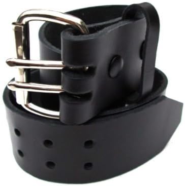 Dangerous Threads Mens Heavy Duty Black Leather Belt 2" Wide