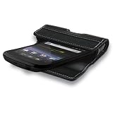 QuickFlipCase for Google's NEW Nexus S, Samsung Galaxy S, and Droid 2 Phone, Grantwood Technology's Premium Leather Horizontal Flip Case (Black)