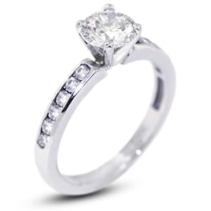 3.40 Carat Good Cut Round E-VS2 GIA Certified Diamond 14k Gold Accents Engagement Ring 3.54gr