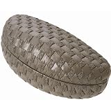Large Woven Embossed Clamshell Hard Sunglasses Case - 6 Solid Colors