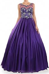 A-line Scoop Neck Sweetheart Satin/Tulle Sleeveless Beaded Illusion Sequined   Ball Gown Quinceanera Dress 