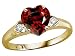 1.84 cts Genuine Heart Shape Garnet and Diamond Ring - 14kt White or Yellow Gold