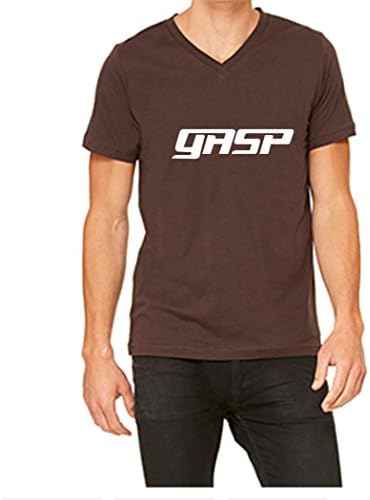 Sdeya A0415 gasp Printed Mens V-Neck T-Shirt Small Black