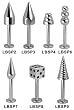 SILVER FANCY LABRETS LBSP7 - SPIKE