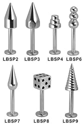 SILVER FANCY LABRETS LBSP7 - SPIKE