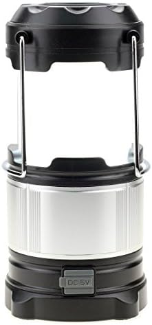 Collapsible Ultra Bright Rechargeable LED Tent Lantern Power Bank, Include 2PCS 2600mah Lithium Battery, Lightweight and Water Resistant Black LED Camping Light, Suitable for Camping, Tent, Hiking etc
