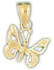 Dazzlers Solid 14k Gold Butterfly Charm Pendant Available in three colors from jewelsberry (weights: 1.2 grams only)
