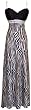Zebra Satin Beaded Formal Gown Prom Dress