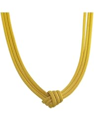 18 Karat Yellow Gold over Sterling Silver 3-strand Mesh Knot Necklace (18 Inch)