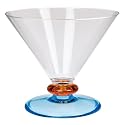 Tinted Button Martini Glasses Set of 4 - Orange/ Blue