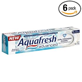 Aquafresh Advanced Fluoride Toothpaste, Freshest Ever Mint, 5.6-Ounces (Pack of 6)