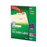 Avery® Yellow File Folder Labels for Laser and Inkjet Printers with TrueBlock(TM) Technology, 2/3 inches x 3-7/16 inches, Box of 1500