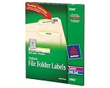 Avery® Yellow File Folder Labels for Laser and Inkjet Printers with TrueBlock Technology, 2/3 inches x 3-7/16 inches, Box of 1500 (5966)